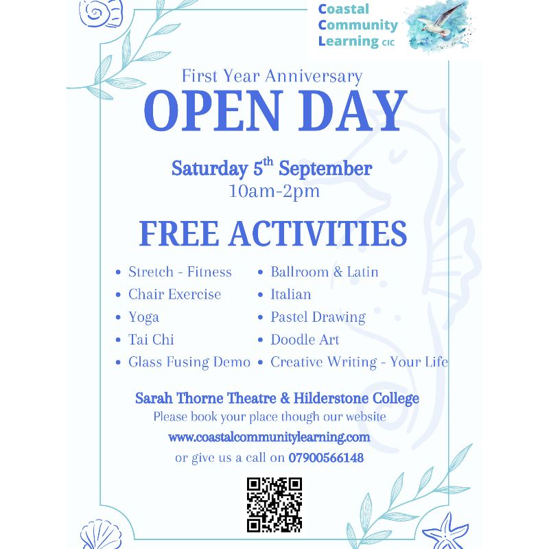 Image representing First Year Anniversary Open Day from Coastal Community Learning CIC